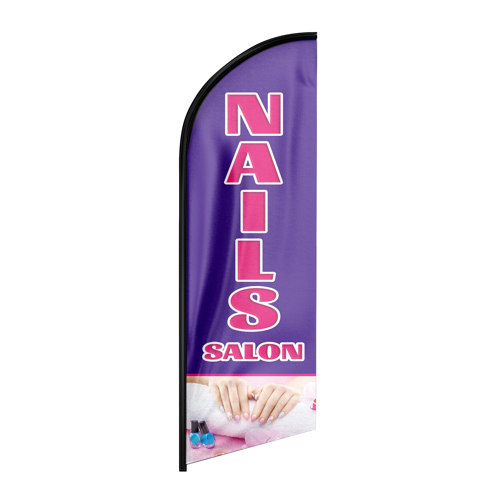 thumbnail image 2 of 11.5ft Nail Salon Swooper Feather Flutter Flag – Multi-Color Advertising Banner For Beauty Business 2 of 6