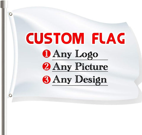 Custom Flag Banner - Any Design/Logo/Word/Picture - Premium Customized Flags Banners with Brass Grommets - Double Stitching and Vibrant Color