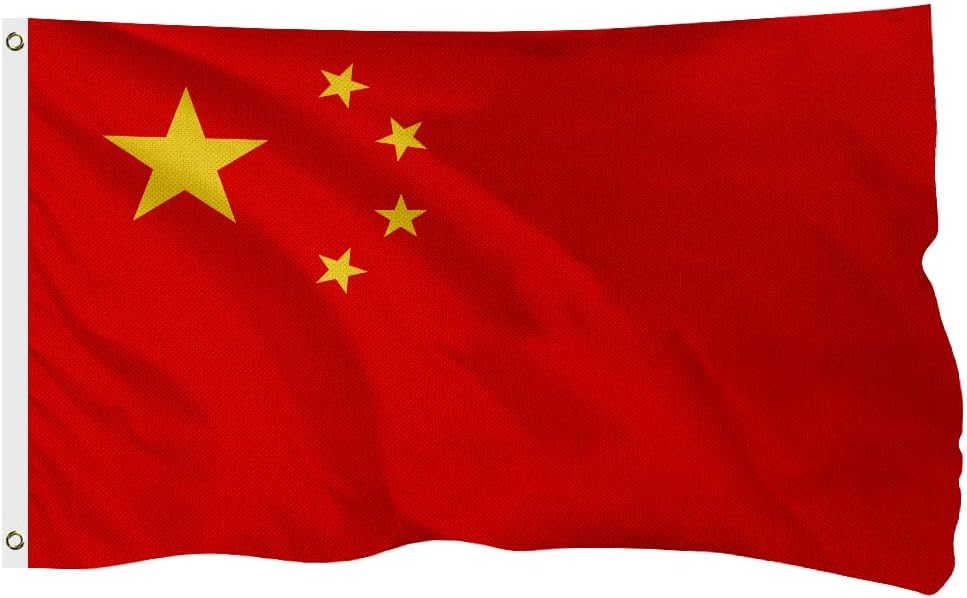 China Chinese Flag for Outside, 400D Heavy Duty Polyester, Double-Sided Printing, Quadruple Stitched Fly Hem, Fade Resistant, 2 Brass Grommets