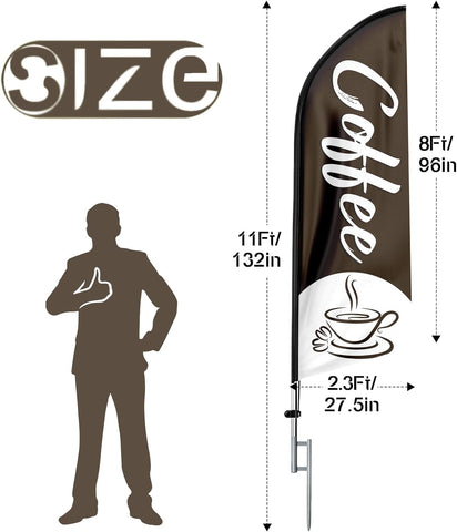 Coffee Feather Flag Set: Advertising Banner for Coffee Business