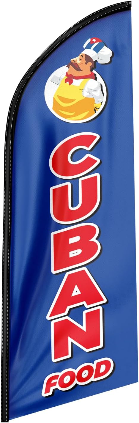 8ft Cuban Food Feather Flag - Boost Your Cuban Food Business!