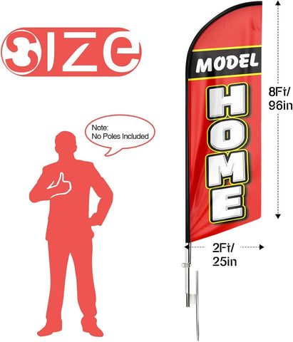 8ft Model Home Feather Flag - Stand Out with Advertising Banner!