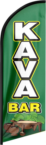 Kava Bar Feather Flag Set: Advertising Banner for Kava Bar Business