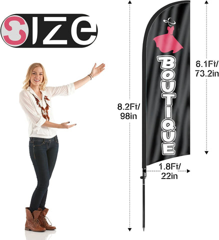 Boutique Feather Flag: Advertising Banner for Boutique Business (8ft)