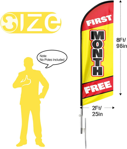 8ft First Month Free Feather Flag - Advertise Your Deal!