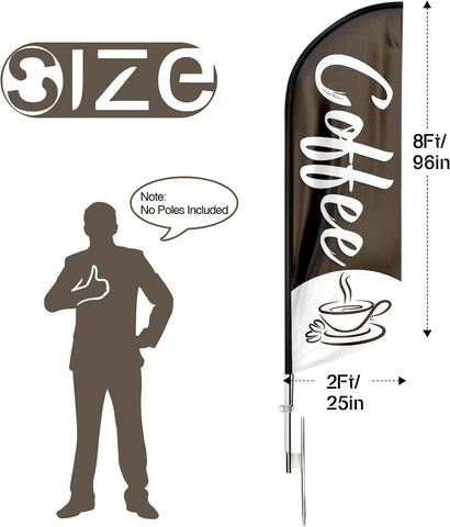Coffee Feather Flag: Advertising Banner for Coffee Business
