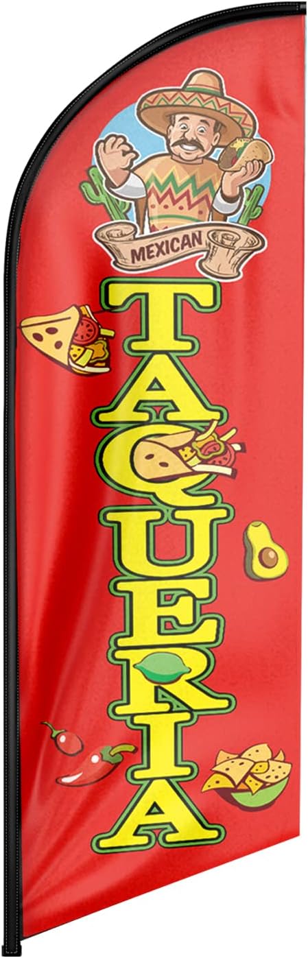 8ft Taqueria Feather Flag - Advertise Your Business!