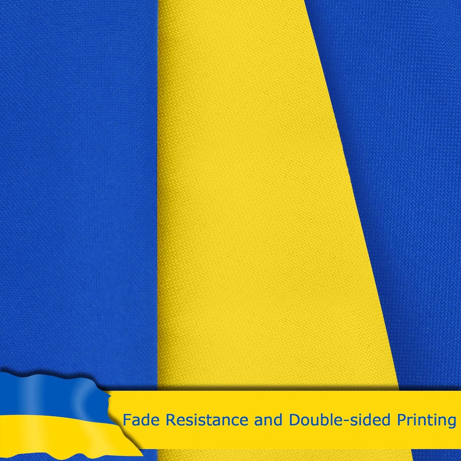 Ukraine Ukrainian Flag for Outside, 400D Heavy Duty Polyester, Double-Sided Printing, Quadruple Stitched Fly Hem, Fade Resistant, 2 Brass Grommets