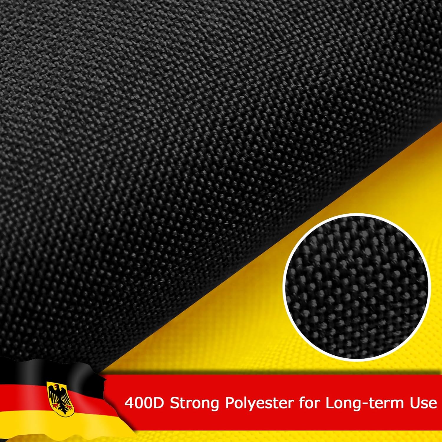 Germany German Ensign Flag for Outside, 400D Heavy Duty Polyester, Double-Sided Printing, Quadruple Stitched Fly Hem, Fade Resistant, 2 Brass Grommets