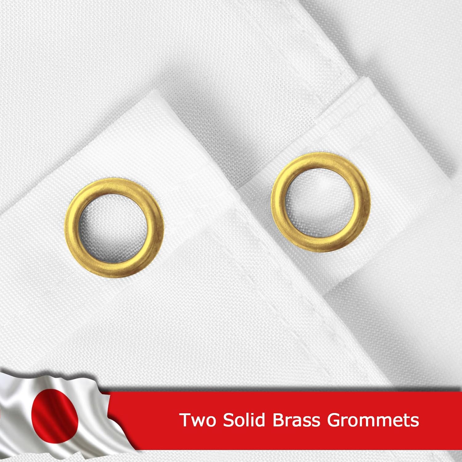 Japan Japanese Flag for Outside, 400D Heavy Duty Polyester, Double-Sided Printing, Quadruple Stitched Fly Hem, Fade Resistant, 2 Brass Grommets