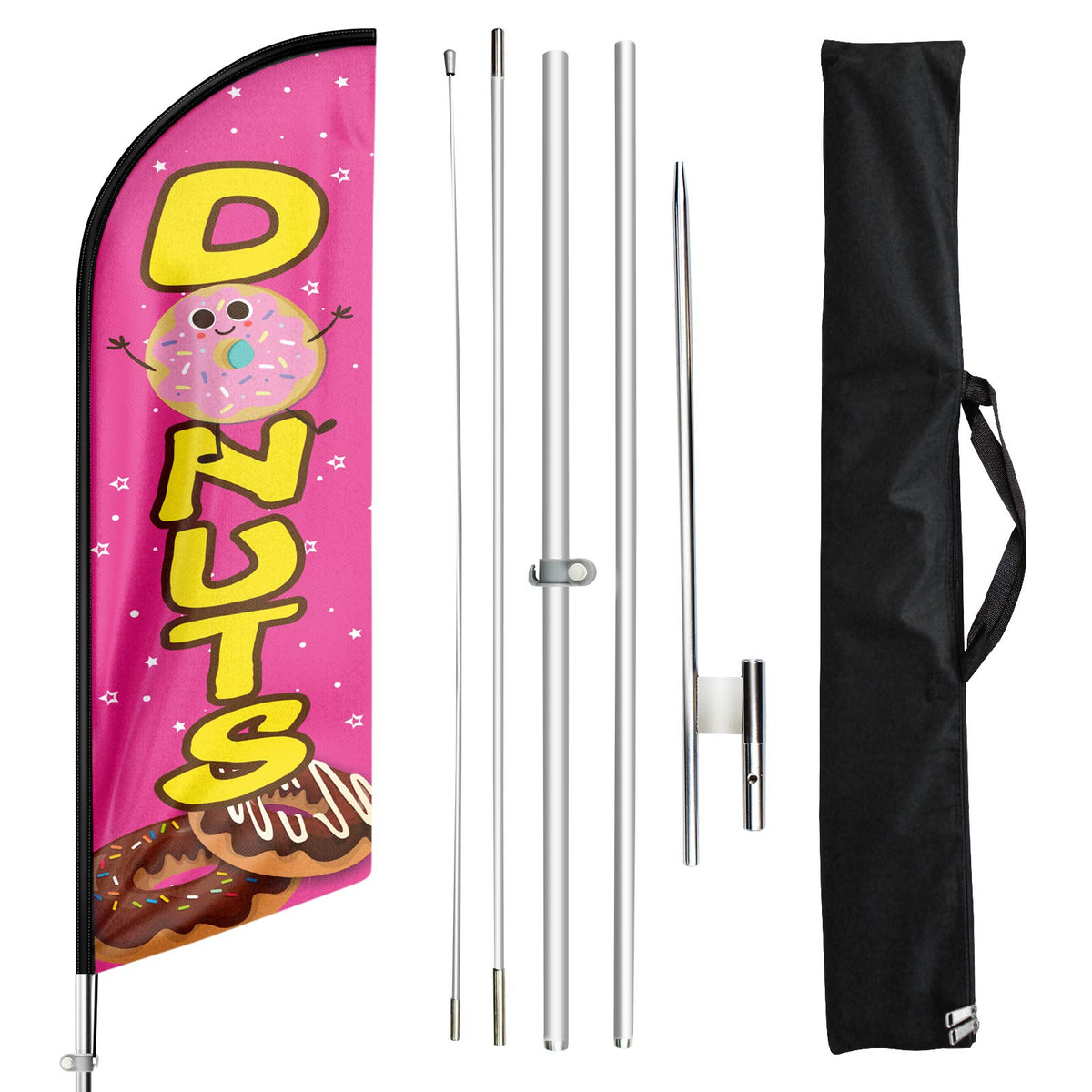 FSFLAG Donuts Swooper Flag Feather Flag Pole Kit