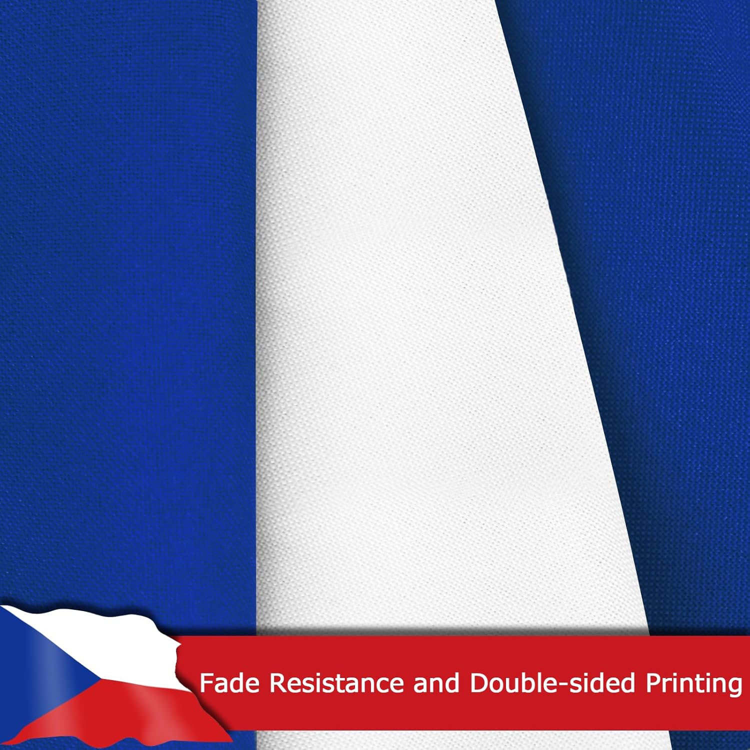 Czech Republic Czechia Czech Flag for Outside, 400D Heavy Duty Polyester, Double-Sided Printing, Quadruple Stitched Fly Hem, Fade Resistant, 2 Brass Grommets