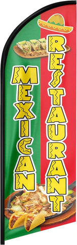 8ft Mexican Restaurant Feather Flag - Advertise Your Business!