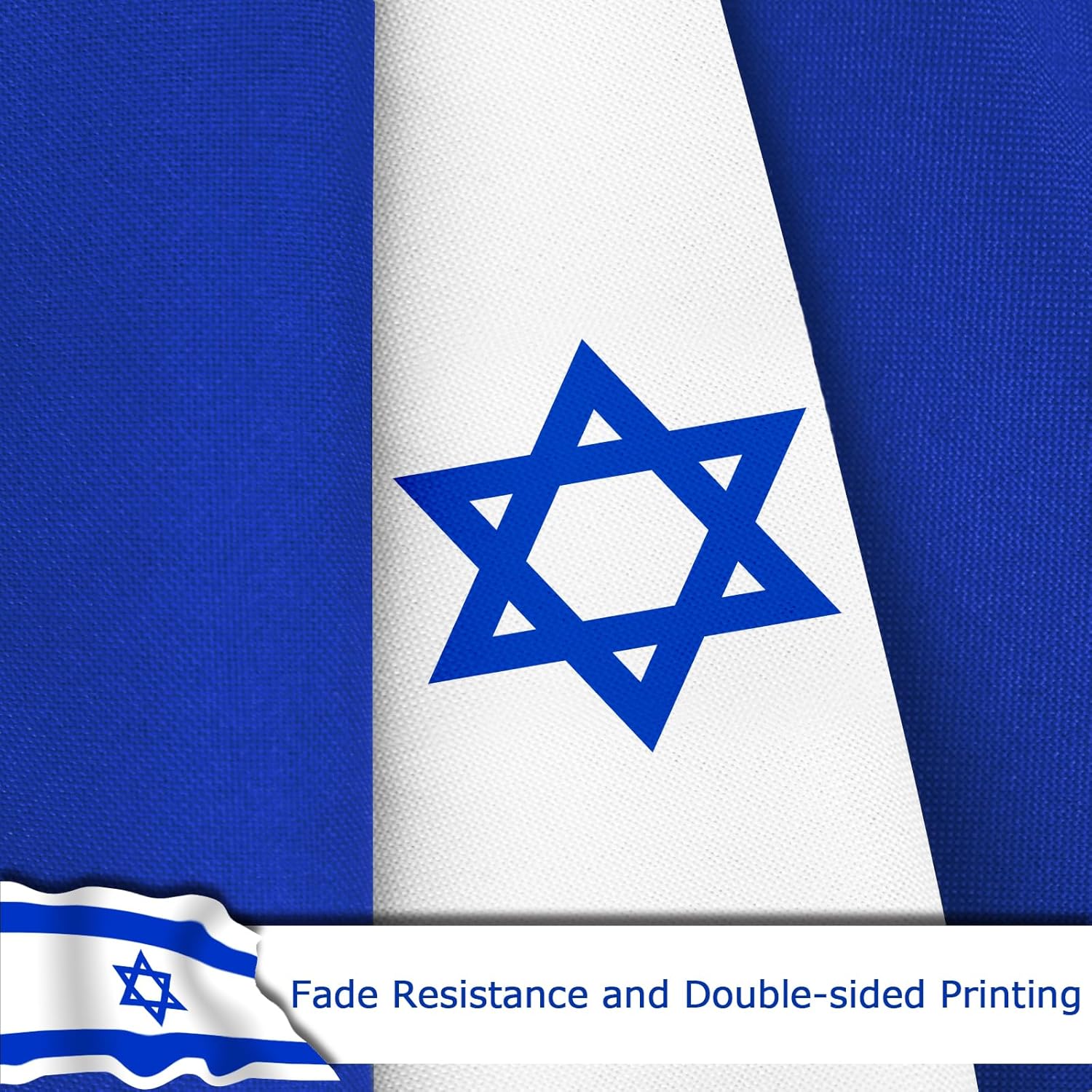 Israel Israeli Flag for Outside, 400D Heavy Duty Polyester, Double-Sided Printing, Quadruple Stitched Fly Hem, Fade Resistant, 2 Brass Grommets