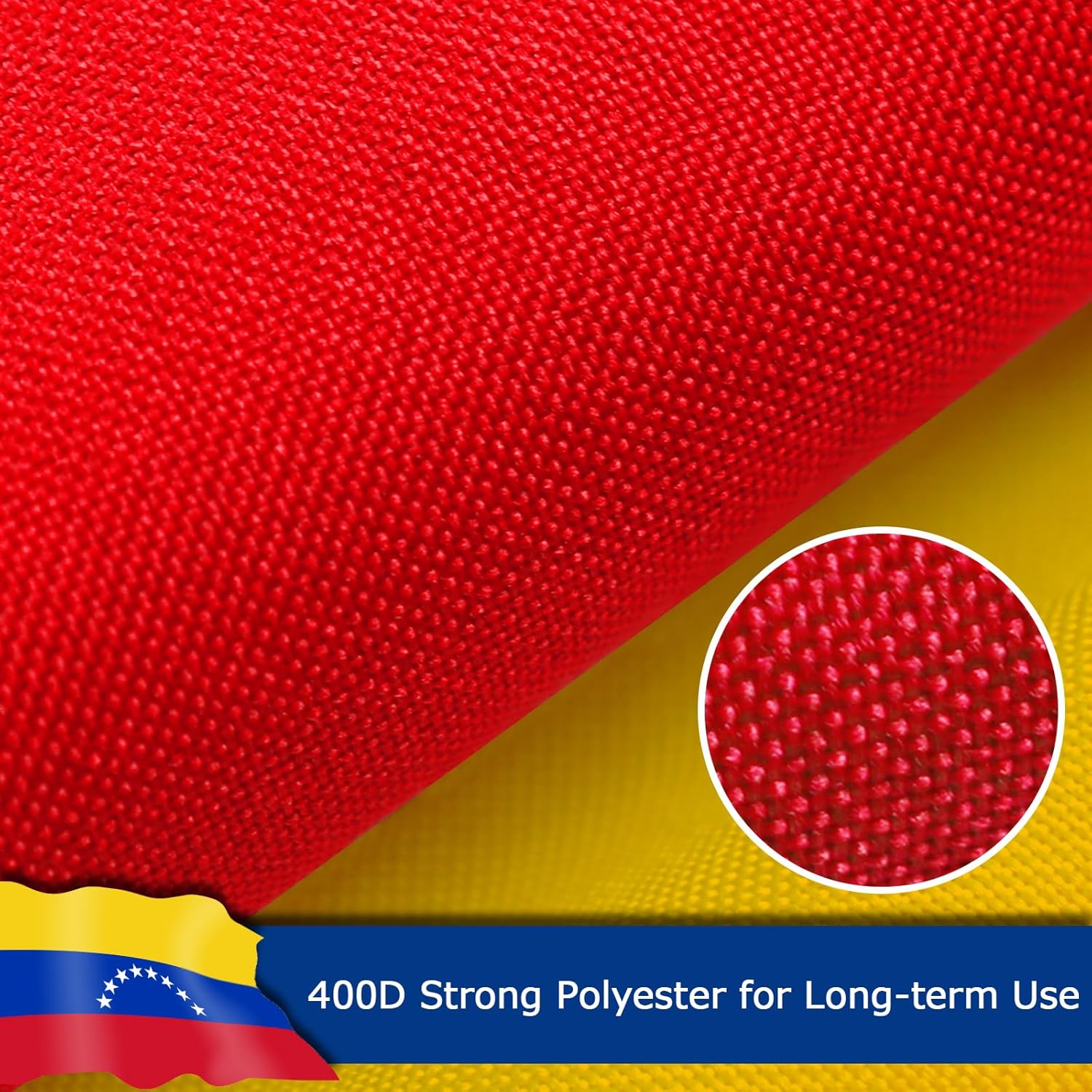 Venezuela Venezuelan Flag for Outside, 400D Heavy Duty Polyester, Double-Sided Printing, Quadruple Stitched Fly Hem, Fade Resistant, 2 Brass Grommets