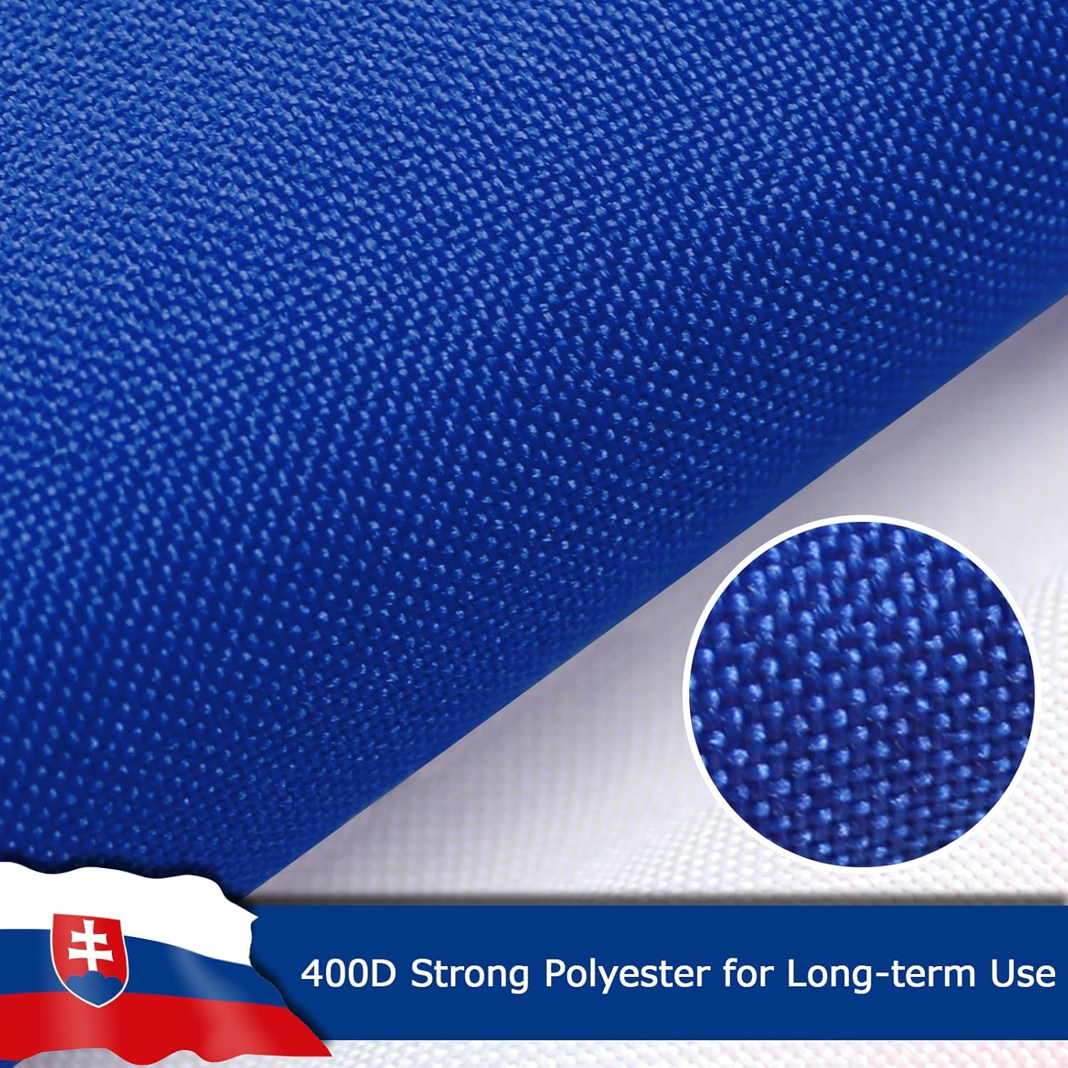 Slovakia Slovakian Flag for Outside, 400D Heavy Duty Polyester, Double-Sided Printing, Quadruple Stitched Fly Hem, Fade Resistant, 2 Brass Grommets