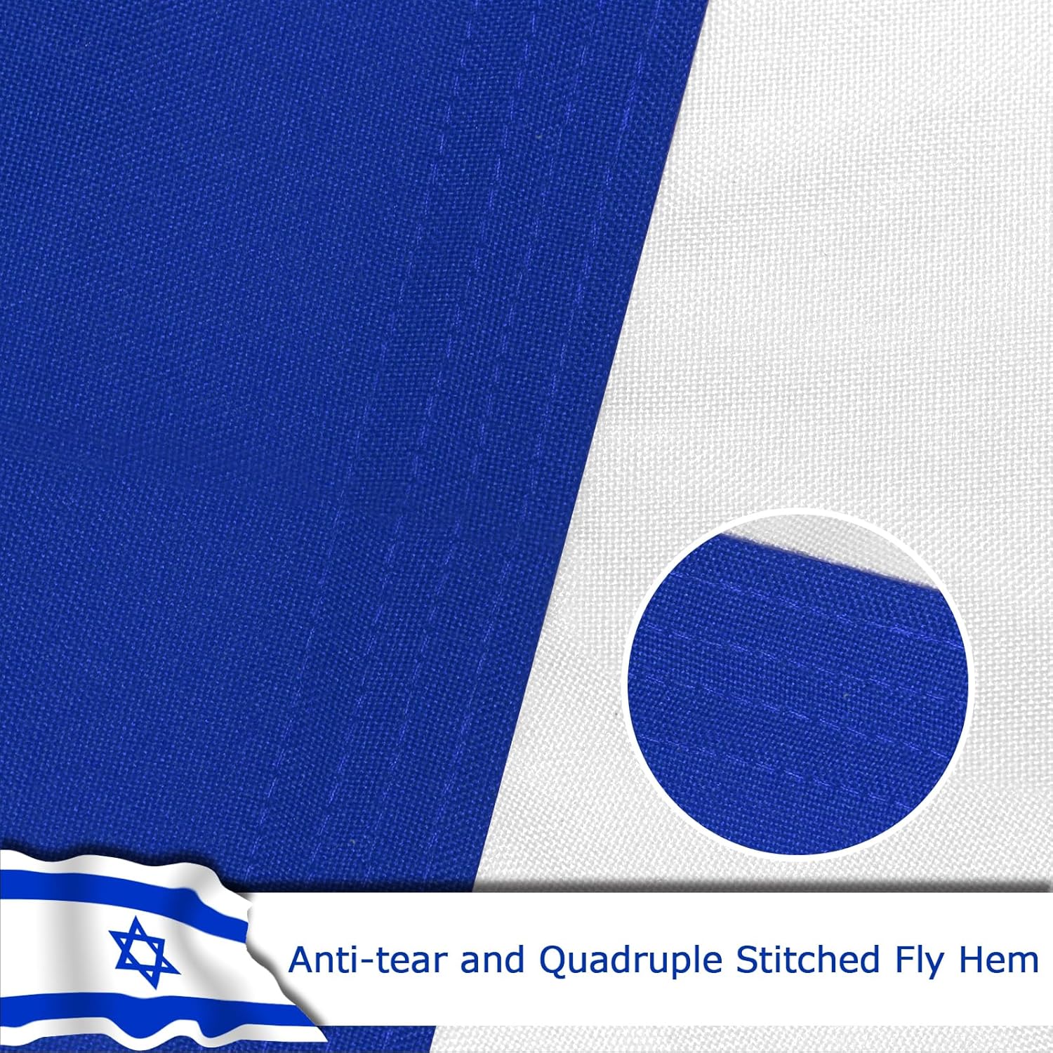 Israel Israeli Flag for Outside, 400D Heavy Duty Polyester, Double-Sided Printing, Quadruple Stitched Fly Hem, Fade Resistant, 2 Brass Grommets