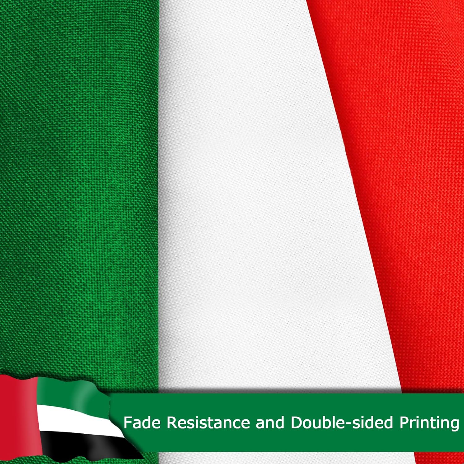 United Arab Emirates Emirati Flag for Outside, 400D Heavy Duty Polyester, Double-Sided Printing, Quadruple Stitched Fly Hem, Fade Resistant, 2 Brass Grommets