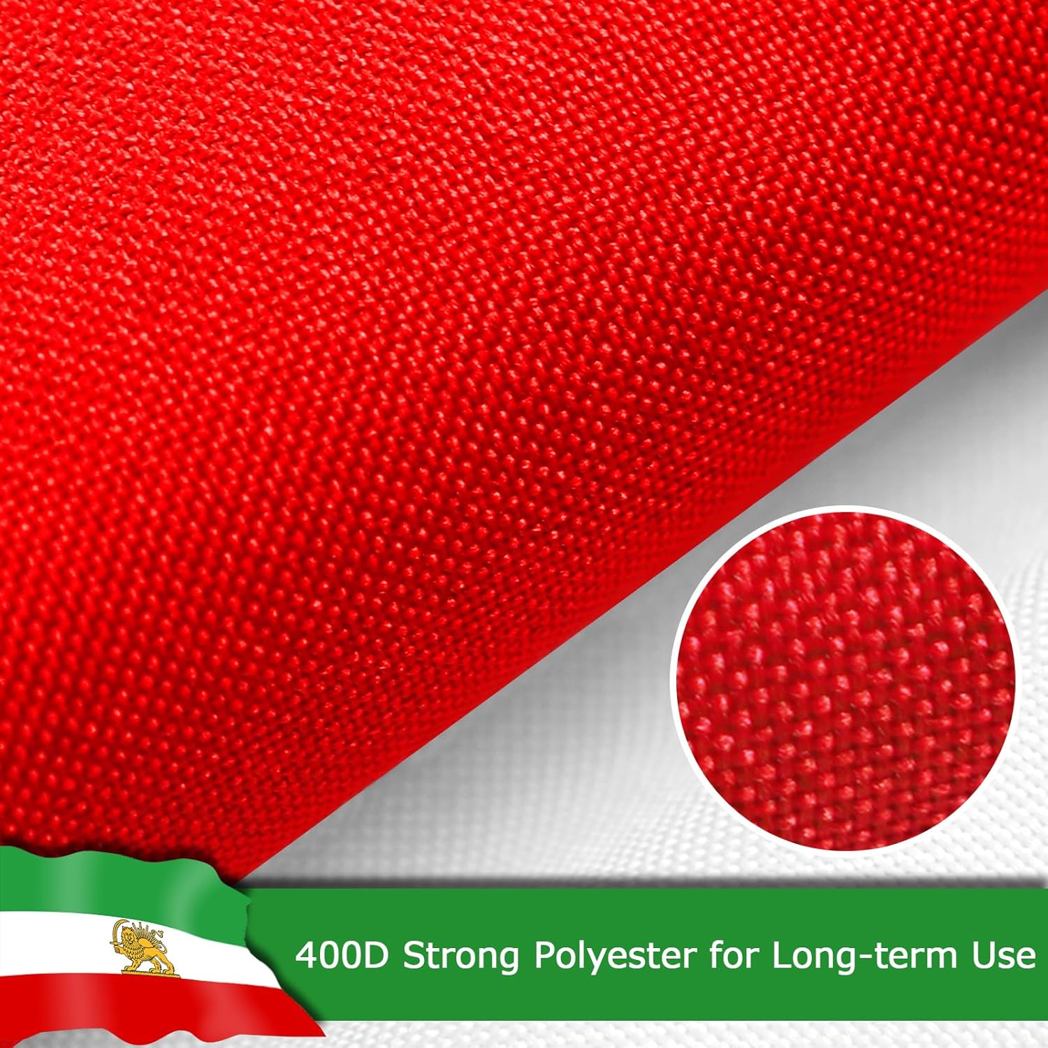 Iran Lion Iranian Lion Flag for Outside, 400D Heavy Duty Polyester, Double-Sided Printing, Quadruple Stitched Fly Hem, Fade Resistant, 2 Brass Grommets