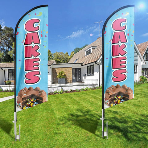 8ft Cakes Feather Flag - Advertise Your Cakes Business!!