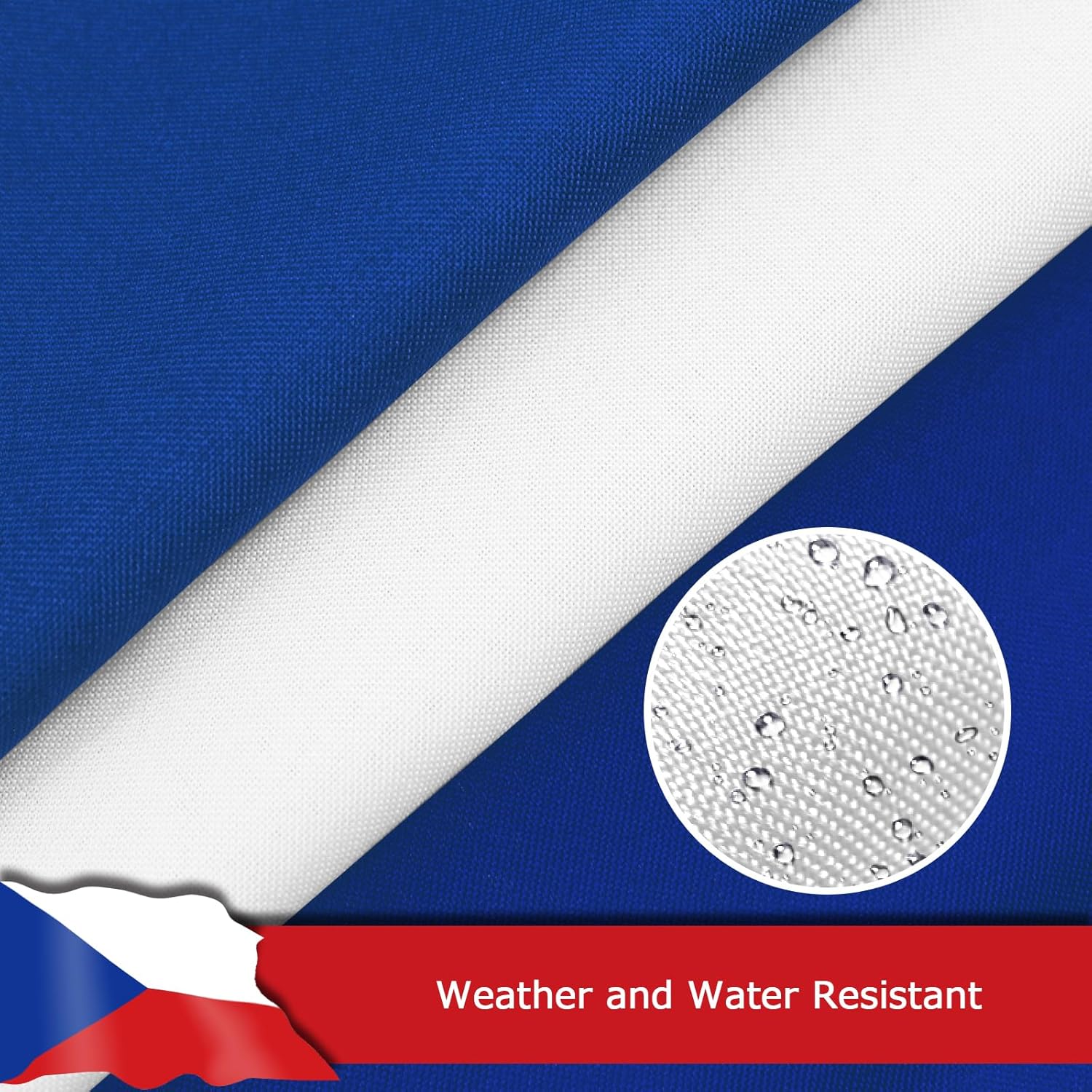 Czech Republic Czechia Czech Flag for Outside, 400D Heavy Duty Polyester, Double-Sided Printing, Quadruple Stitched Fly Hem, Fade Resistant, 2 Brass Grommets