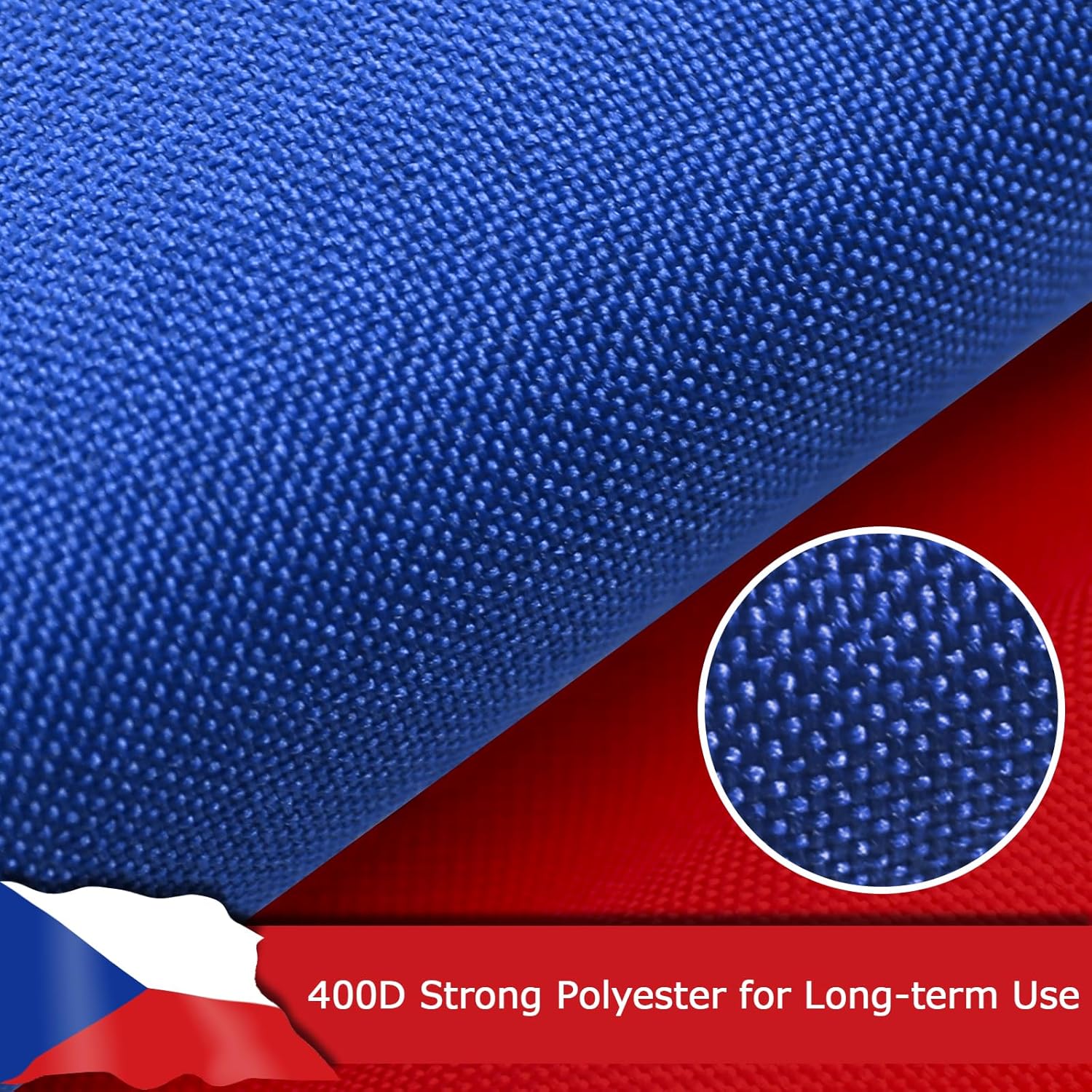 Czech Republic Czechia Czech Flag for Outside, 400D Heavy Duty Polyester, Double-Sided Printing, Quadruple Stitched Fly Hem, Fade Resistant, 2 Brass Grommets
