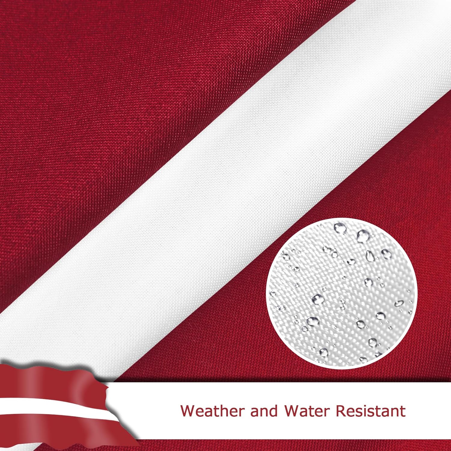 Latvia Latvian Flag for Outside, 400D Heavy Duty Polyester, Double-Sided Printing, Quadruple Stitched Fly Hem, Fade Resistant, 2 Brass Grommets