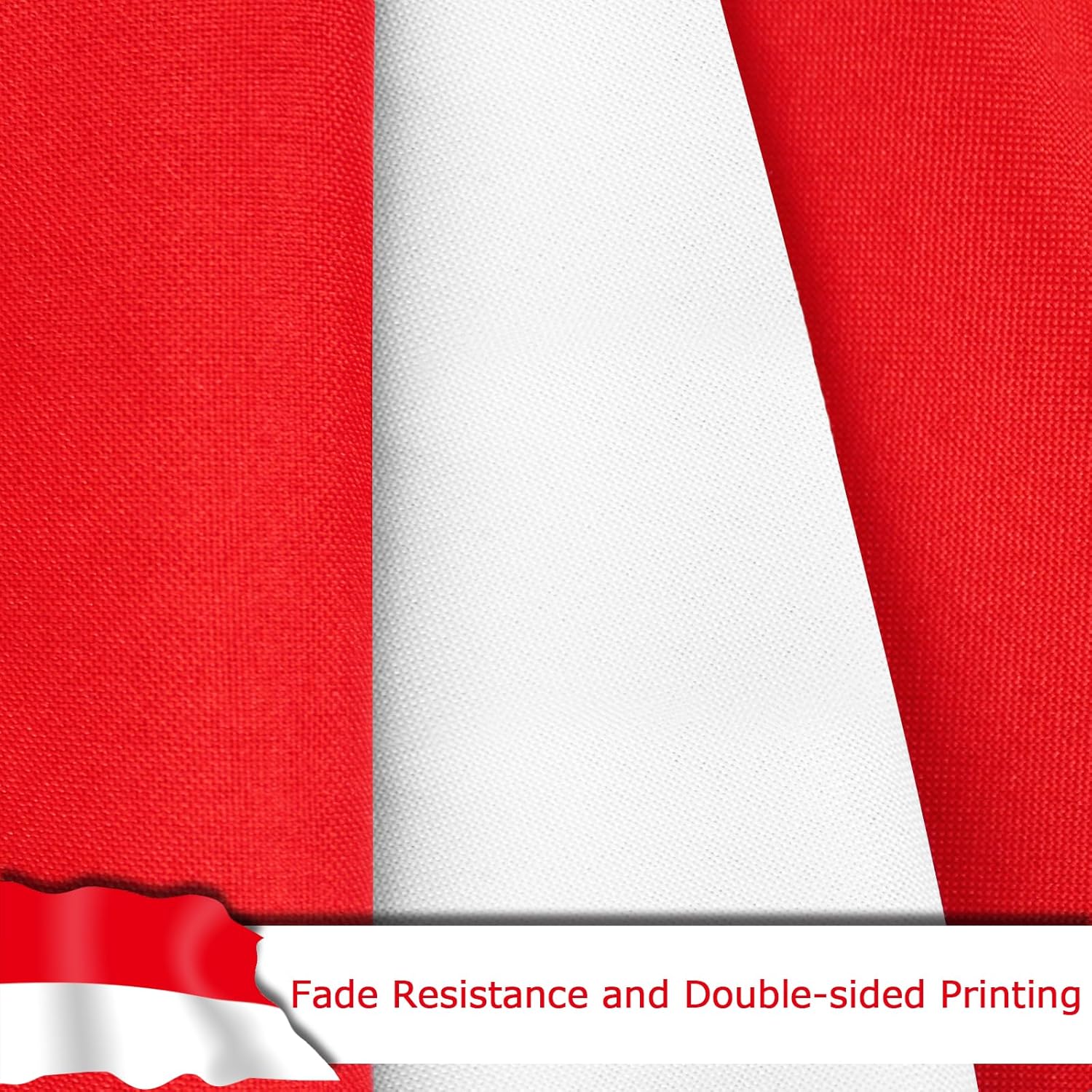 Indonesia Indonesian Flag for Outside, 400D Heavy Duty Polyester, Double-Sided Printing, Quadruple Stitched Fly Hem, Fade Resistant, 2 Brass Grommets