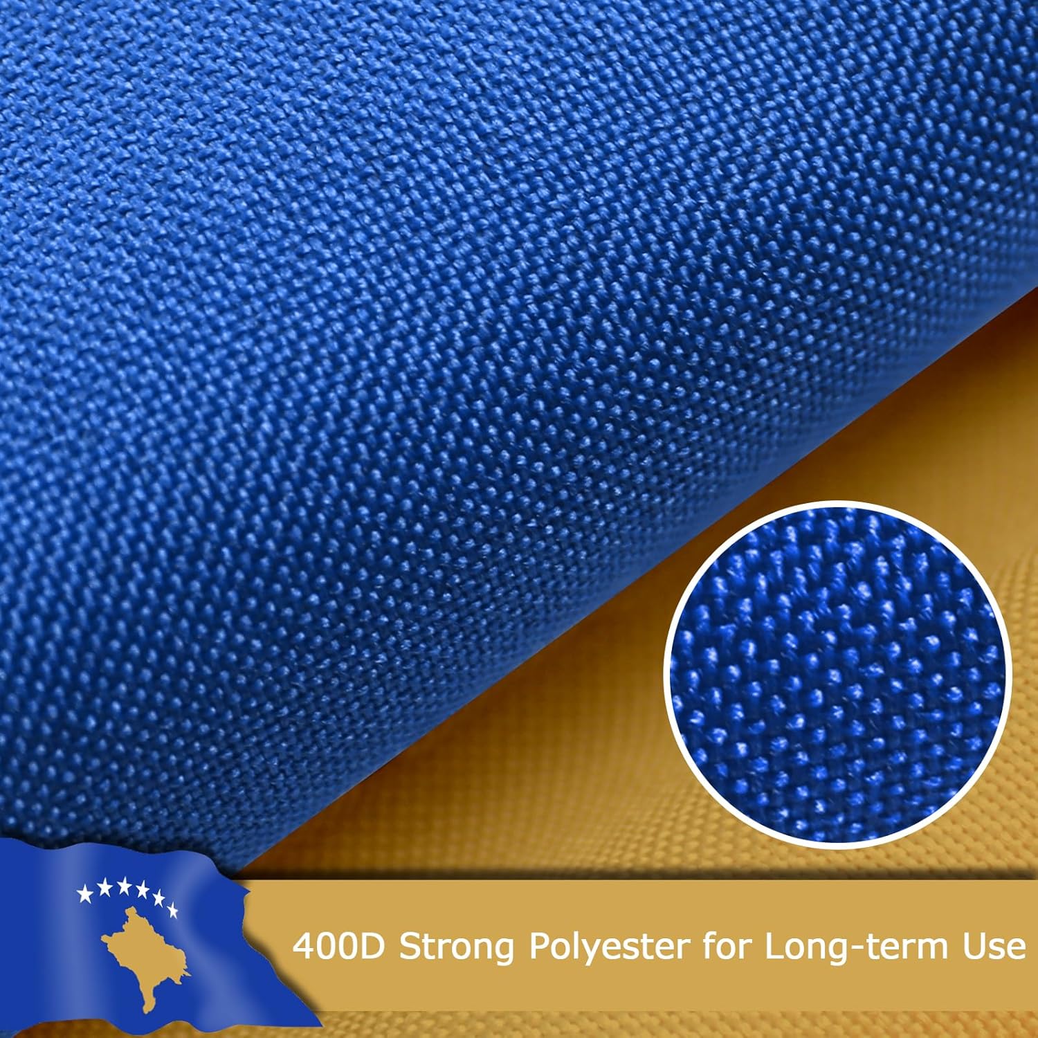 Kosovo Kosovar Flag for Outside, 400D Heavy Duty Polyester, Double-Sided Printing, Quadruple Stitched Fly Hem, Fade Resistant, 2 Brass Grommets