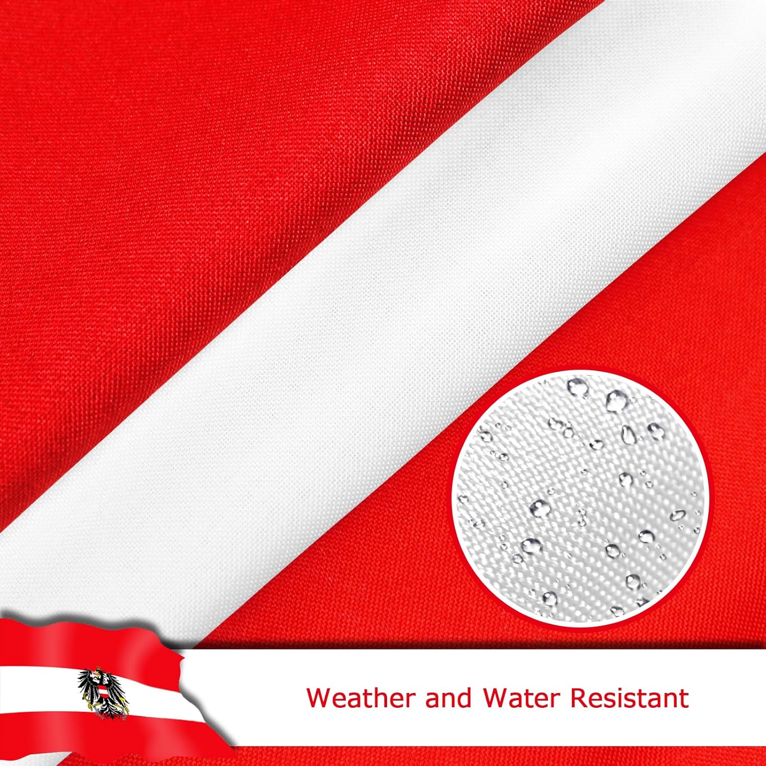 Austria Austrian Coat of Arms Flag for Outside, 400D Heavy Duty Polyester, Double-Sided Printing, Quadruple Stitched Fly Hem, Fade Resistant, 2 Brass Grommets