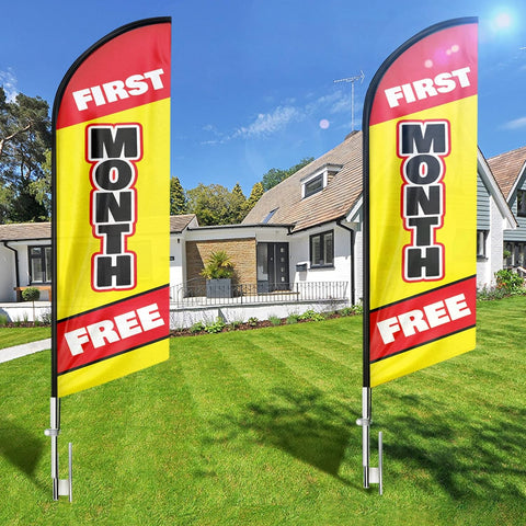 8ft First Month Free Feather Flag - Advertise Your Deal!