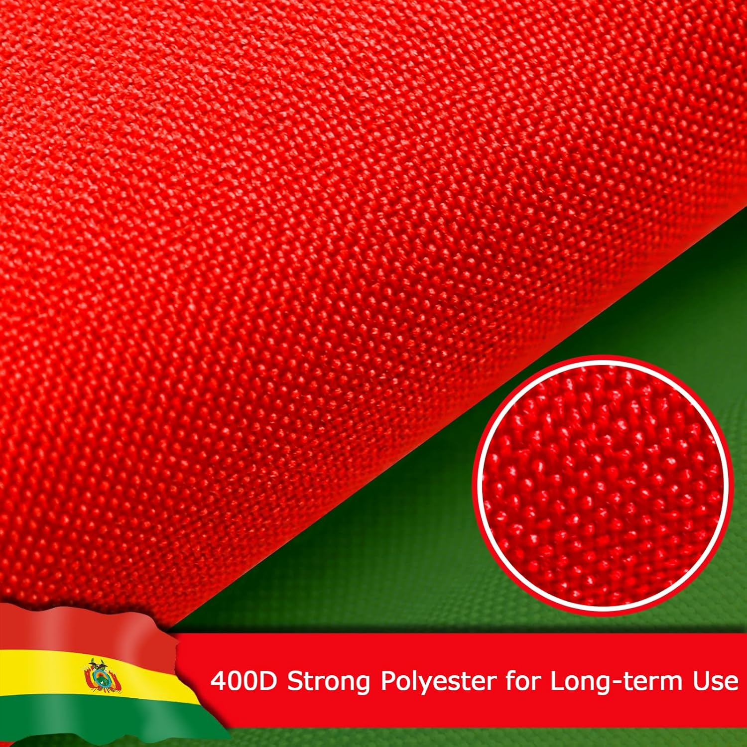 Bolivia Flag for Outside, 400D Heavy Duty Polyester, Double-Sided Printing, Quadruple Stitched Fly Hem, Fade Resistant, 2 Brass Grommets