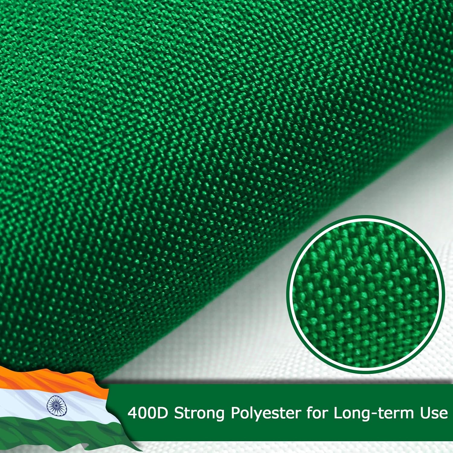 India Indian Flag for Outside, 400D Heavy Duty Polyester, Double-Sided Printing, Quadruple Stitched Fly Hem, Fade Resistant, 2 Brass Grommets