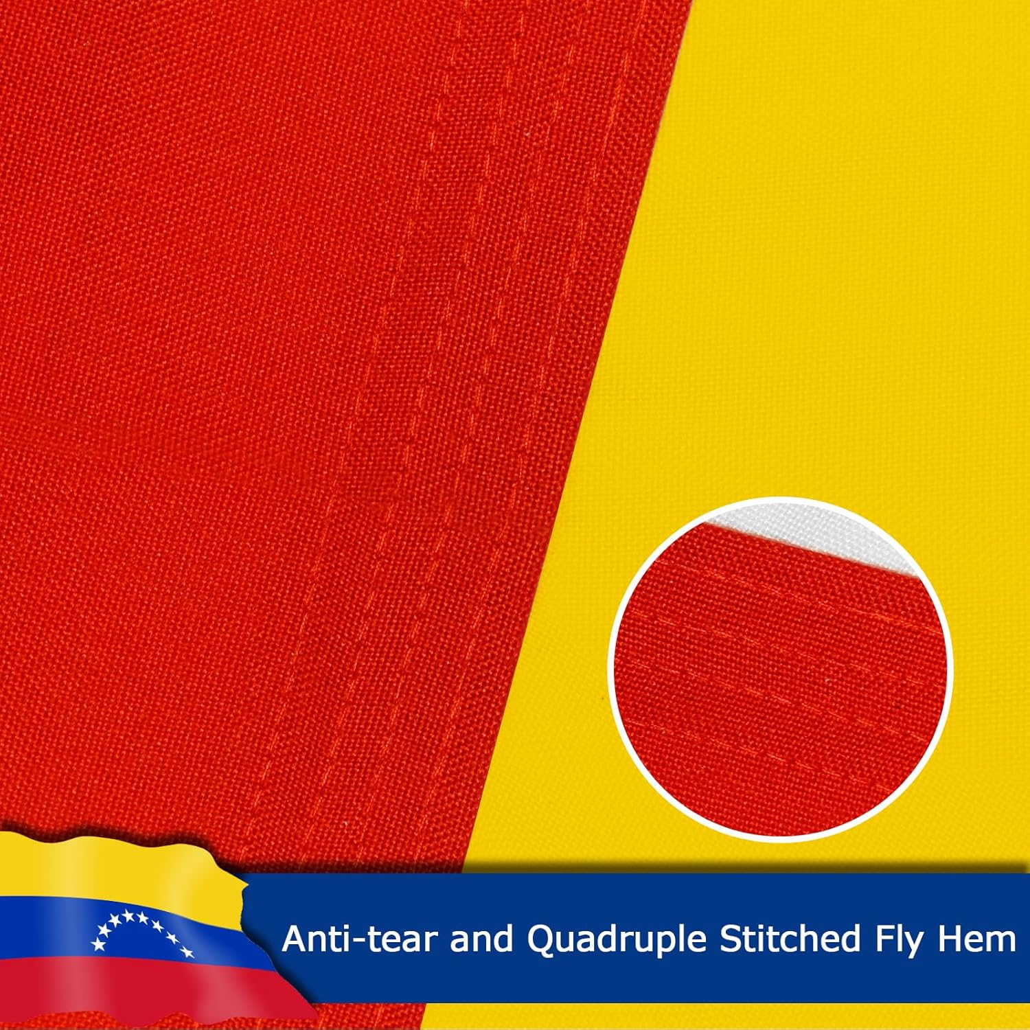 Venezuela Venezuelan Flag for Outside, 400D Heavy Duty Polyester, Double-Sided Printing, Quadruple Stitched Fly Hem, Fade Resistant, 2 Brass Grommets