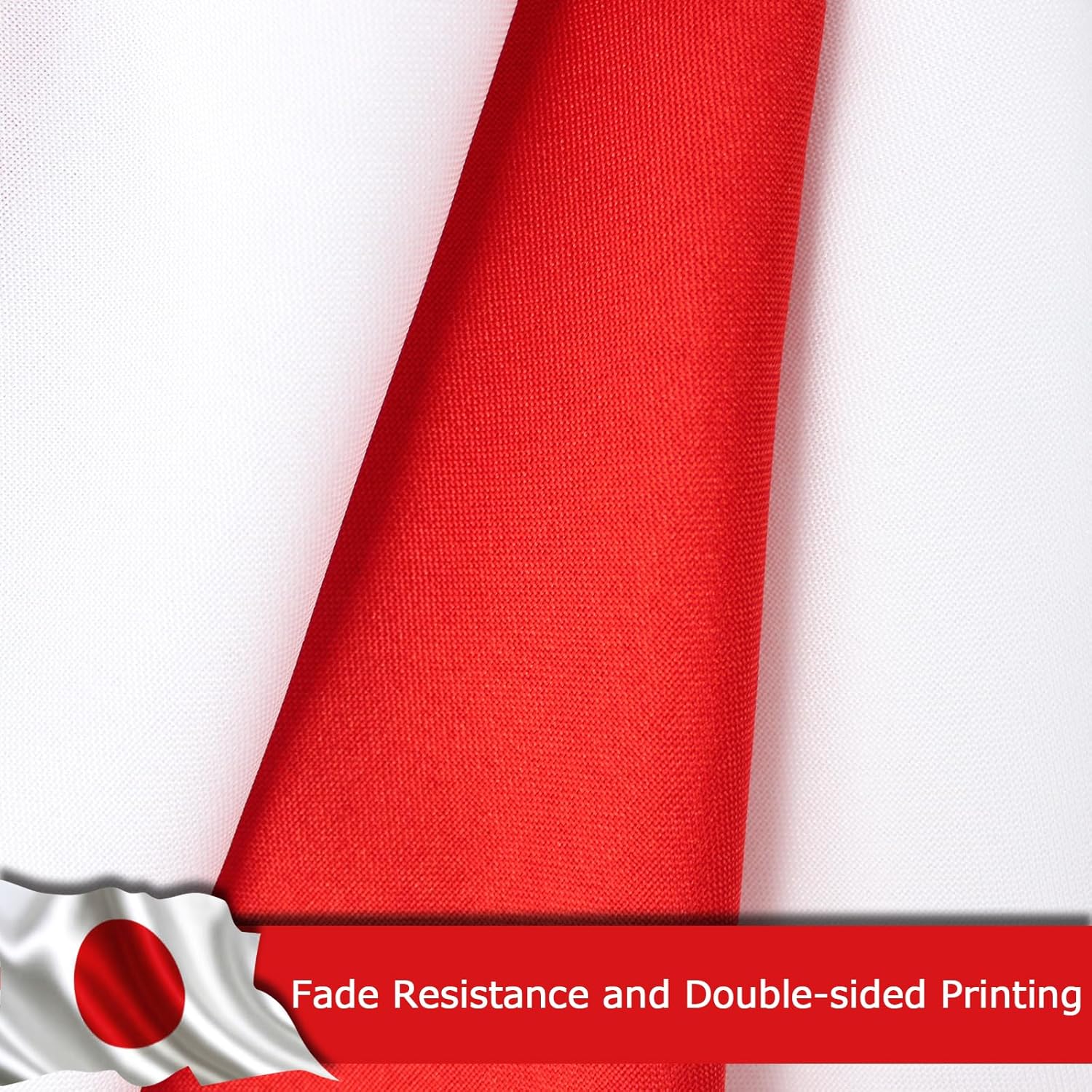 Japan Japanese Flag for Outside, 400D Heavy Duty Polyester, Double-Sided Printing, Quadruple Stitched Fly Hem, Fade Resistant, 2 Brass Grommets