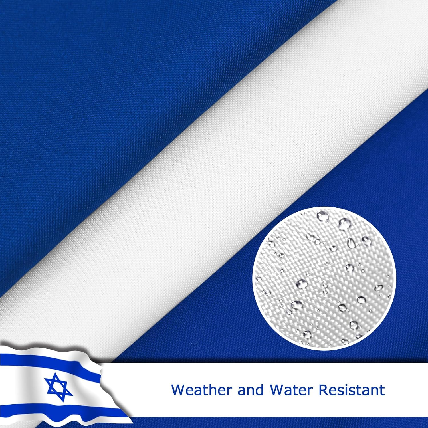 Israel Israeli Flag for Outside, 400D Heavy Duty Polyester, Double-Sided Printing, Quadruple Stitched Fly Hem, Fade Resistant, 2 Brass Grommets
