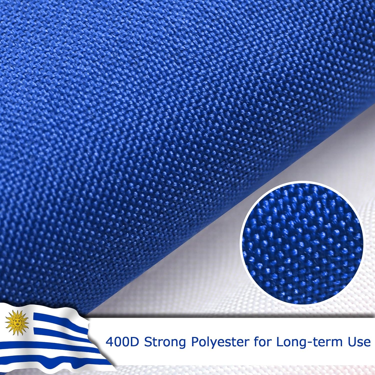 Uruguay Uruguayan Flag for Outside, 400D Heavy Duty Polyester, Double-Sided Printing, Quadruple Stitched Fly Hem, Fade Resistant, 2 Brass Grommets