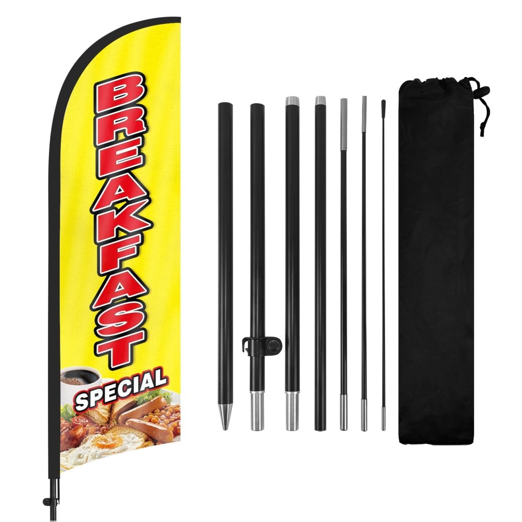 8ft Breakfast Special Feather Flag Kit with Pole and Stake