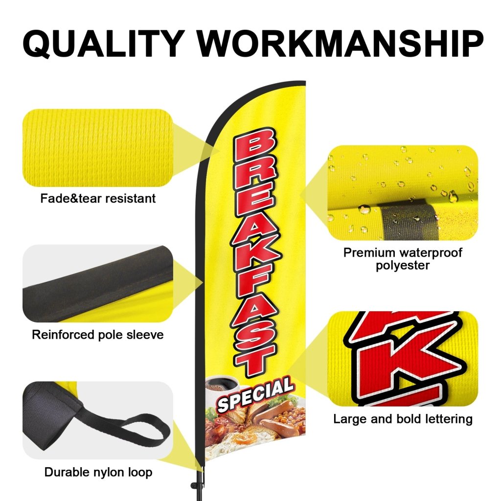 8ft Breakfast Special Feather Flag Kit with Pole and Stake