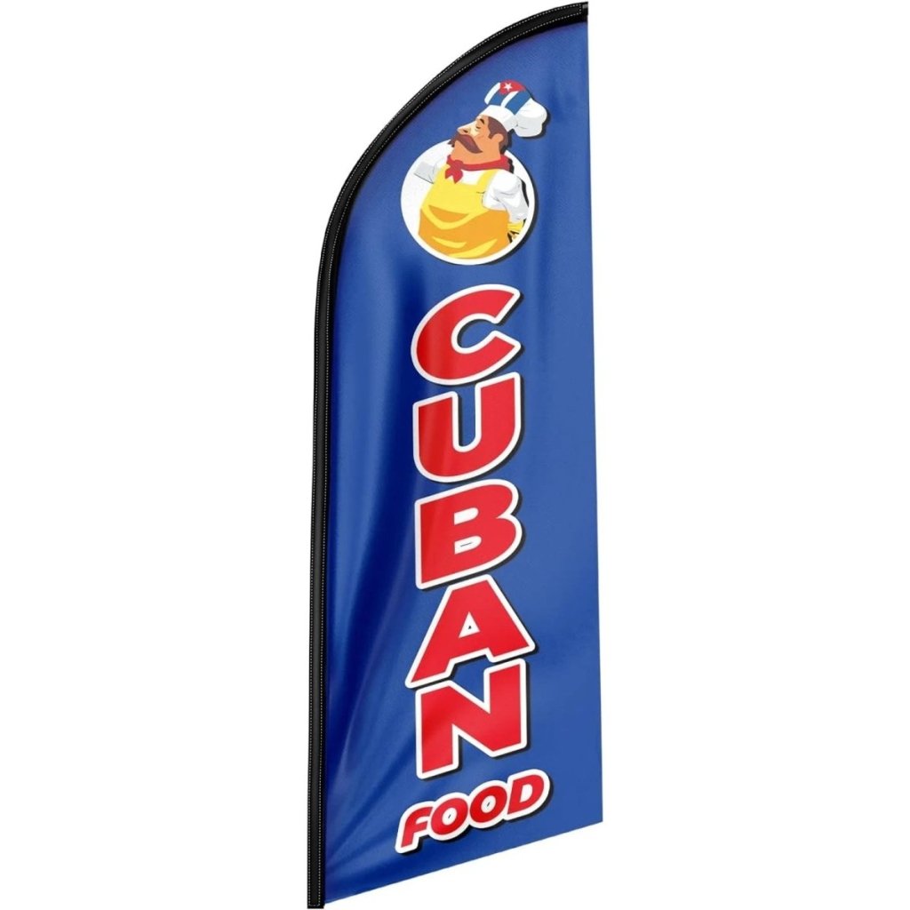 8ft Cuban Food Feather Flag - Boost Your Cuban Food Business!(Flagpole Not Included) - FSFlag