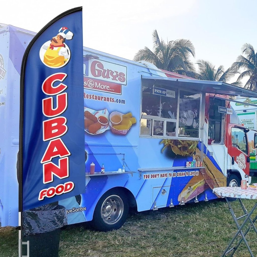 8ft Cuban Food Feather Flag - Boost Your Cuban Food Business!(Flagpole Not Included) - FSFlag