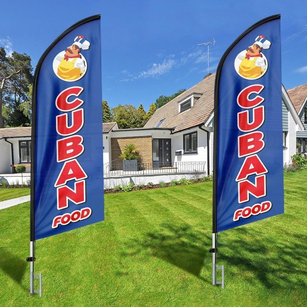 8ft Cuban Food Feather Flag - Boost Your Cuban Food Business!(Flagpole Not Included) - FSFlag
