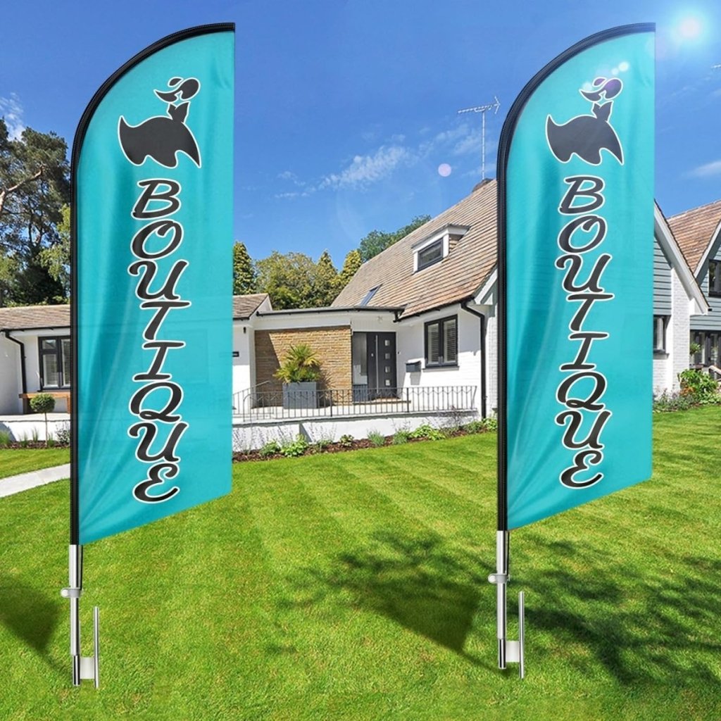 8ft Green Boutique Feather Flag for Boutique Business(Flagpole Not Included) - FSFlag