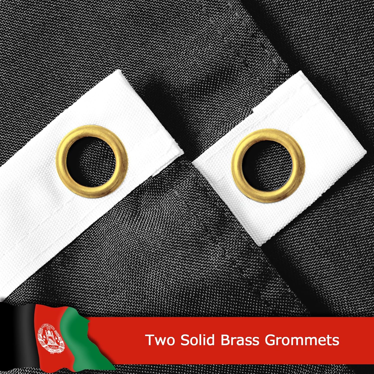 Afghanistan Afghan Flag for Outside, 400D Heavy Duty Polyester, Double-Sided Printing, Quadruple Stitched Fly Hem, Fade Resistant, 2 Brass Grommets