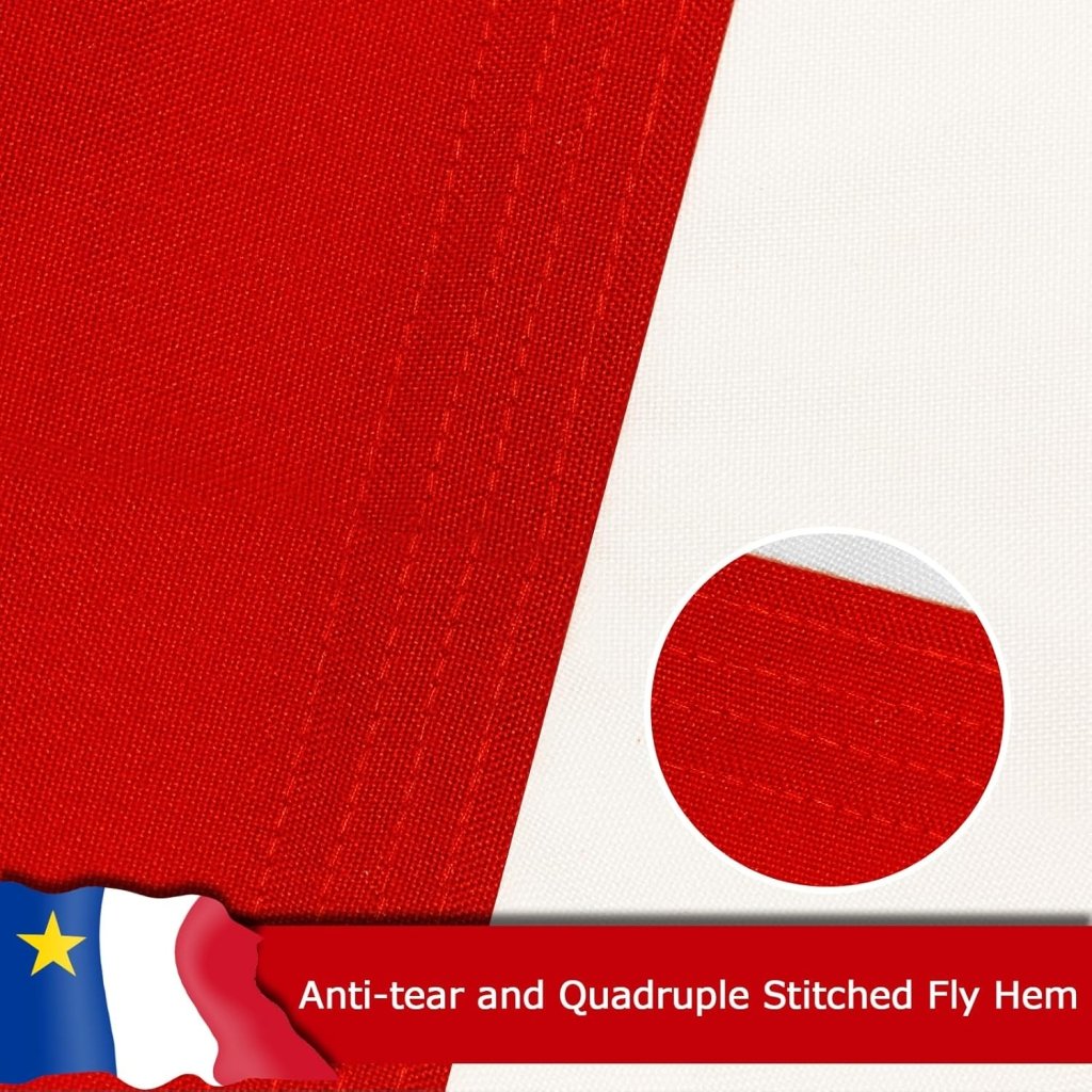 Acadia Flag for Outside, 400D Heavy Duty Polyester, Double - Sided Printing, Quadruple Stitched Fly Hem, Fade Resistant, 2 Brass Grommets