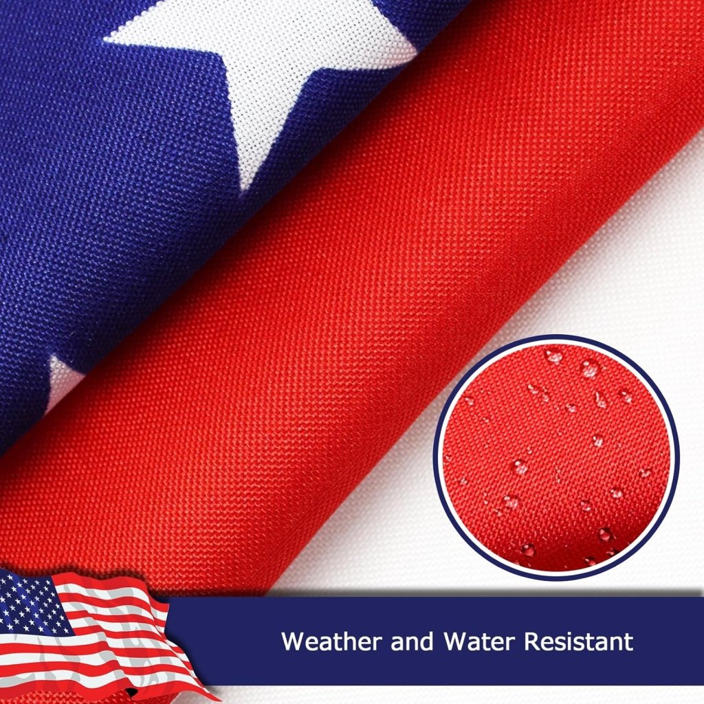 American US Flag for Outside, 400D Heavy Duty Polyester, Double - Sided Printing, Quadruple Stitched Fly Hem, Fade Resistant, 2 Brass Grommets