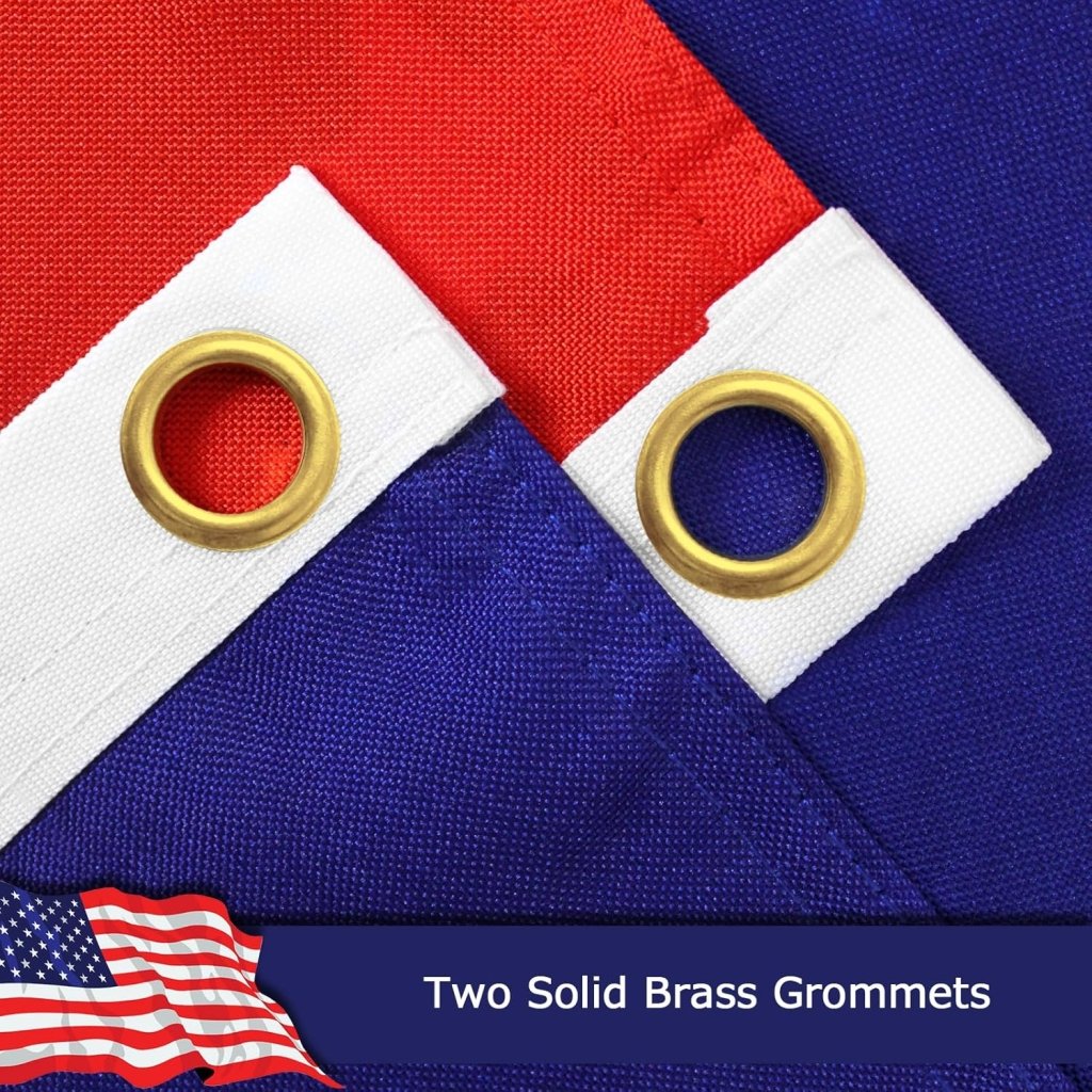 American US Flag for Outside, 400D Heavy Duty Polyester, Double - Sided Printing, Quadruple Stitched Fly Hem, Fade Resistant, 2 Brass Grommets