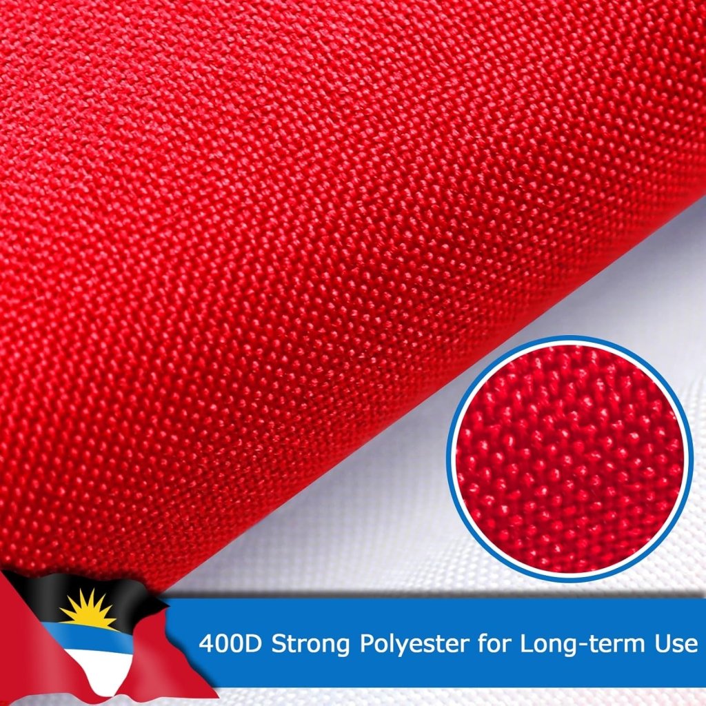 Antigua and Barbuda Antiguan and Barbudan Flag for Outside, 400D Heavy Duty Polyester, Double - Sided Printing, Quadruple Stitched Fly Hem, Fade Resistant, 2 Brass Grommets
