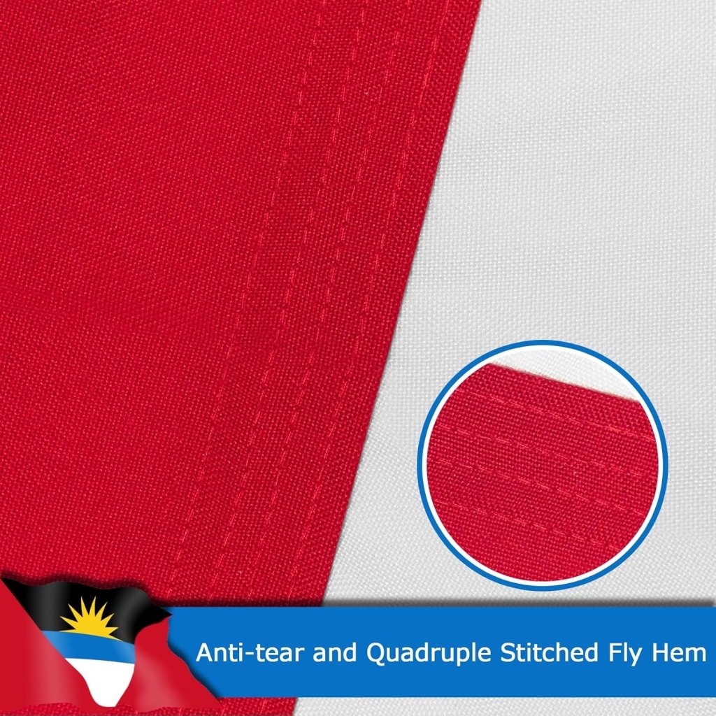 Antigua and Barbuda Antiguan and Barbudan Flag for Outside, 400D Heavy Duty Polyester, Double - Sided Printing, Quadruple Stitched Fly Hem, Fade Resistant, 2 Brass Grommets