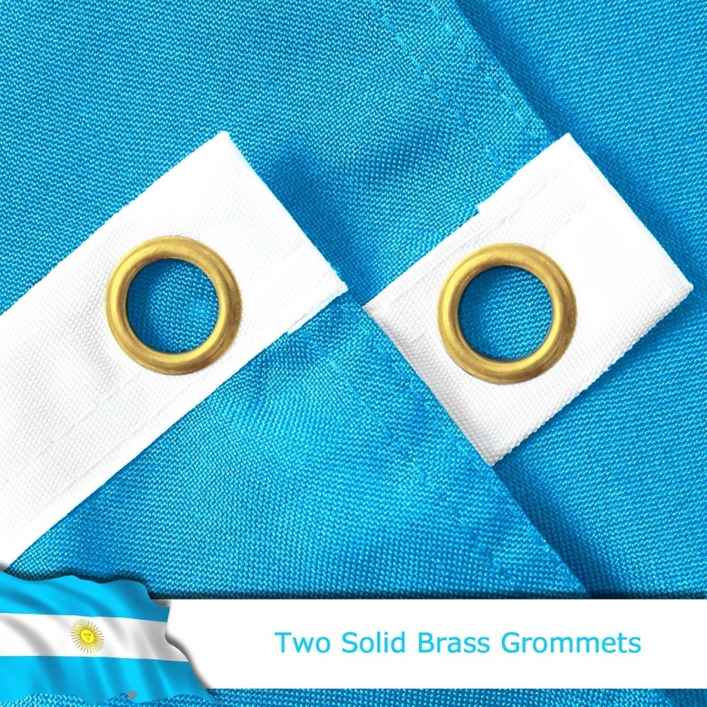 Argentina Argentinian Flag for Outside, 400D Heavy Duty Polyester, Double - Sided Printing, Quadruple Stitched Fly Hem, Fade Resistant, 2 Brass Grommets